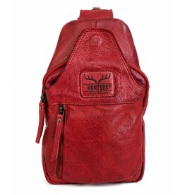 Hunters Hunters leren Crossbody tas Sling bag rood