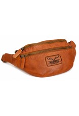 Hunters Leren tassen - Hunters Leren Heuptas gewassen leer cognac