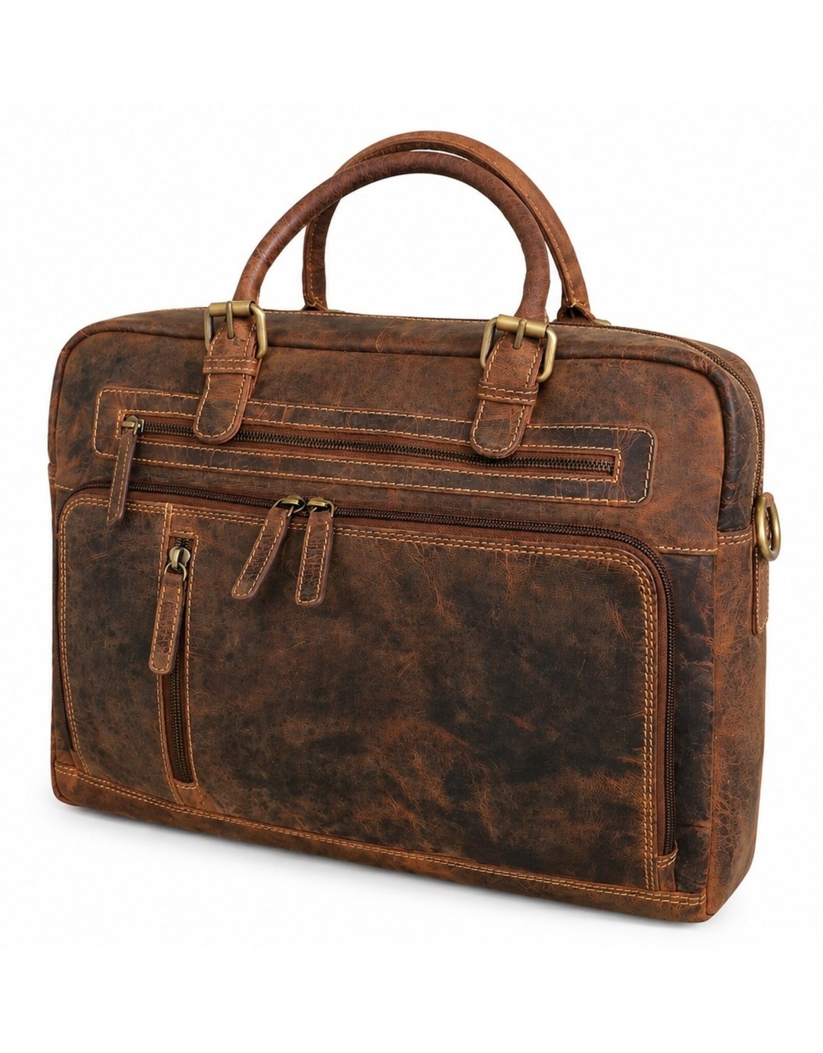 Hunters Leren werktassen en Leren laptoptassen - Hunters werktas / Laptoptas 16 inch - Buffelleer