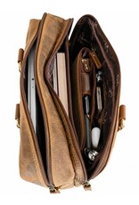 Hunters Leren werktassen en Leren laptoptassen - Hunters werktas / Laptoptas 17 inch - Buffelleer