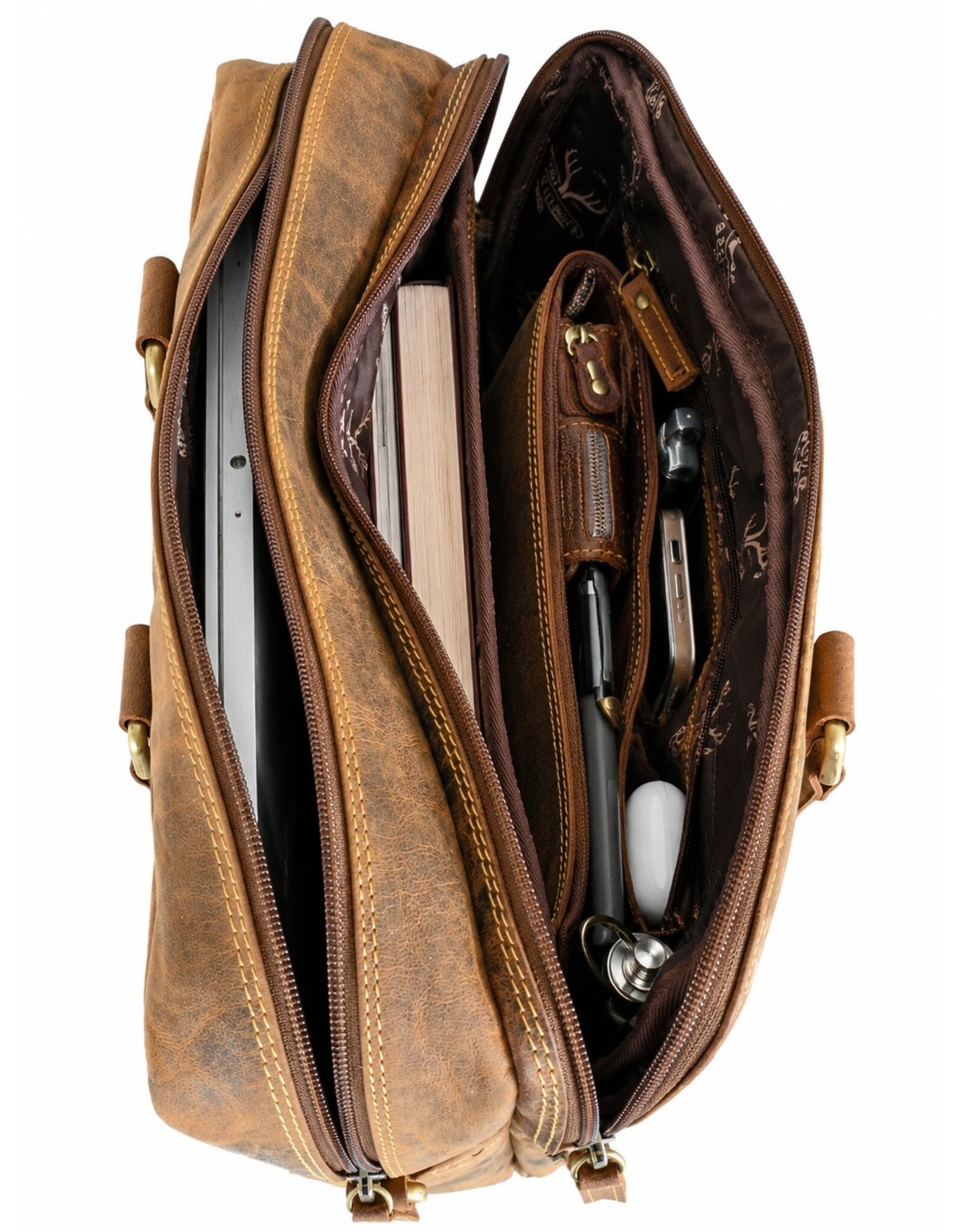 Hunters Leather Workbags and Leather Laptop Bags - Hunters Work Bag / 17-inch Laptop Bag - Buffalo Leather