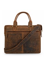Hunters Leren werktassen en Leren laptoptassen - Hunters werktas / Laptoptas 17 inch - Buffelleer