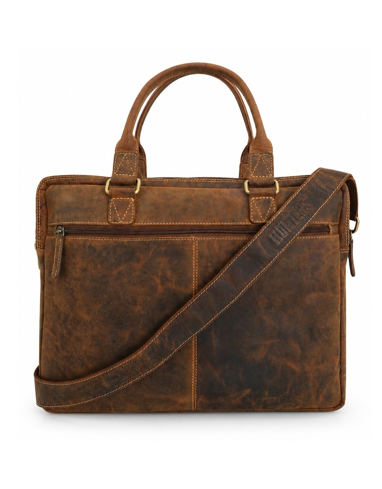 Hunters Leren werktassen en Leren laptoptassen - Hunters werktas / Laptoptas 17 inch - Buffelleer