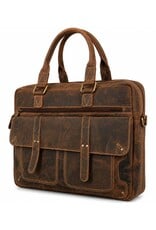 Hunters Leren werktassen en Leren laptoptassen - Hunters werktas / Laptoptas 17 inch - Buffelleer