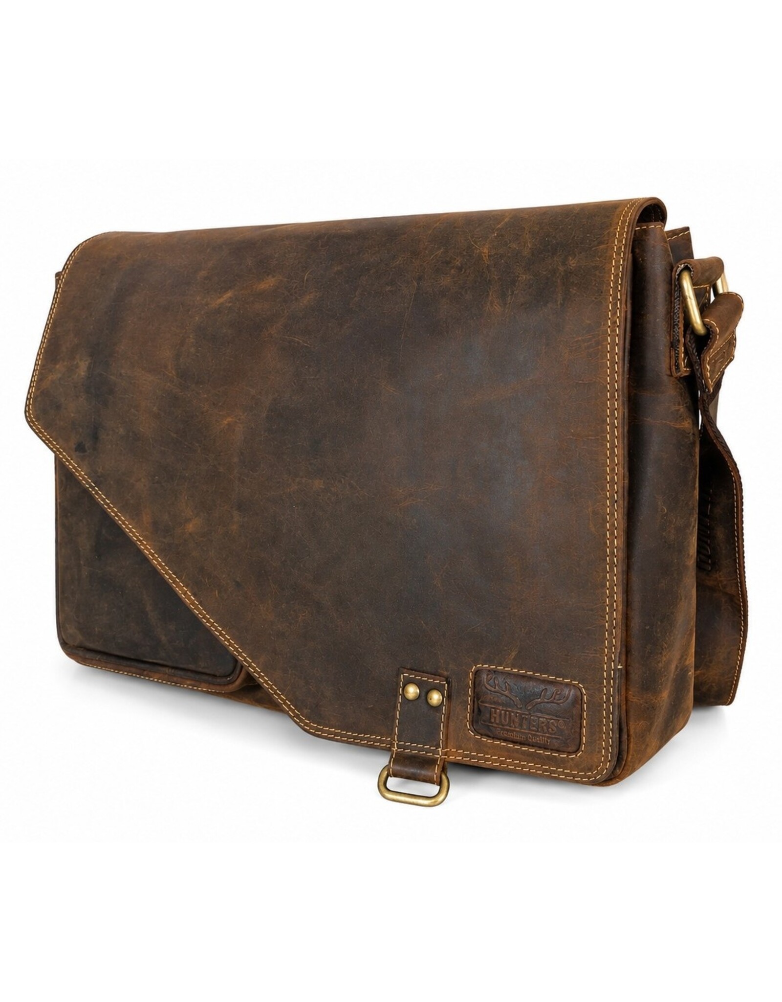 Hunters Leren werktassen en Leren laptoptassen - Hunters werktas / Laptoptas 18 inch - Buffelleer