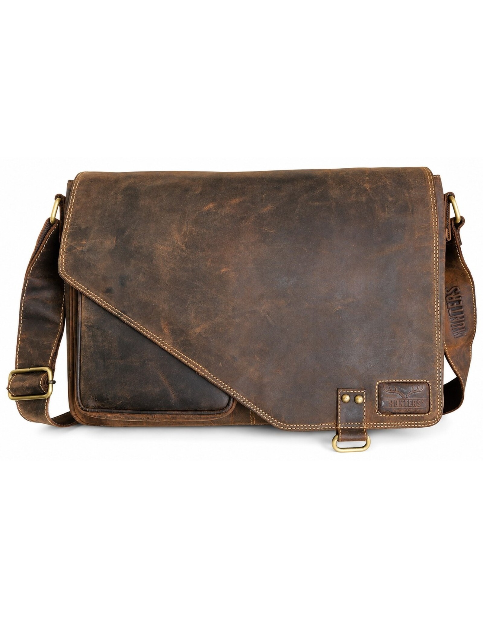 Hunters Leren werktassen en Leren laptoptassen - Hunters werktas / Laptoptas 18 inch - Buffelleer