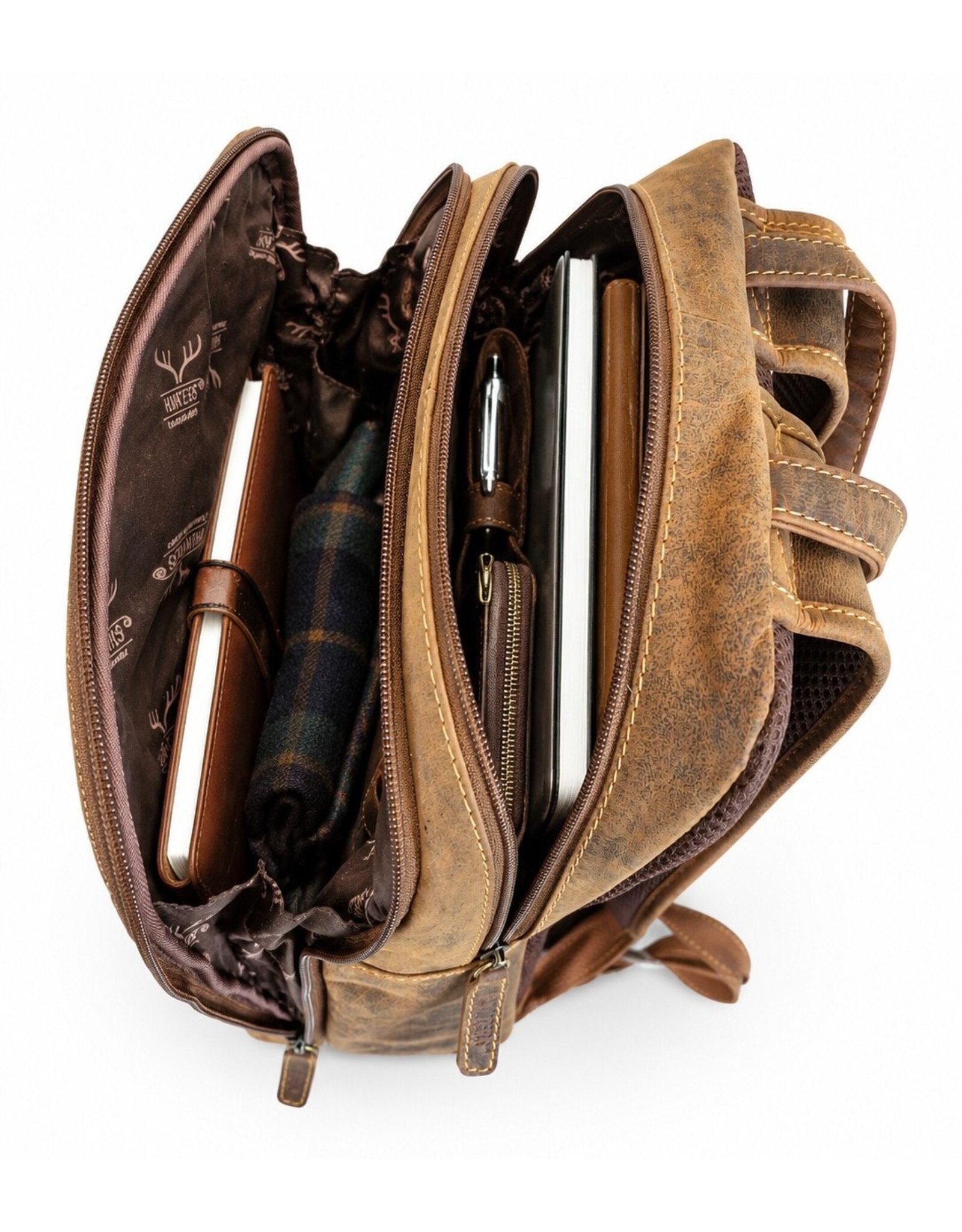 Hunters Leather backpacks Leather shoppers - Hunters Backpack Buffalo Leathe brown