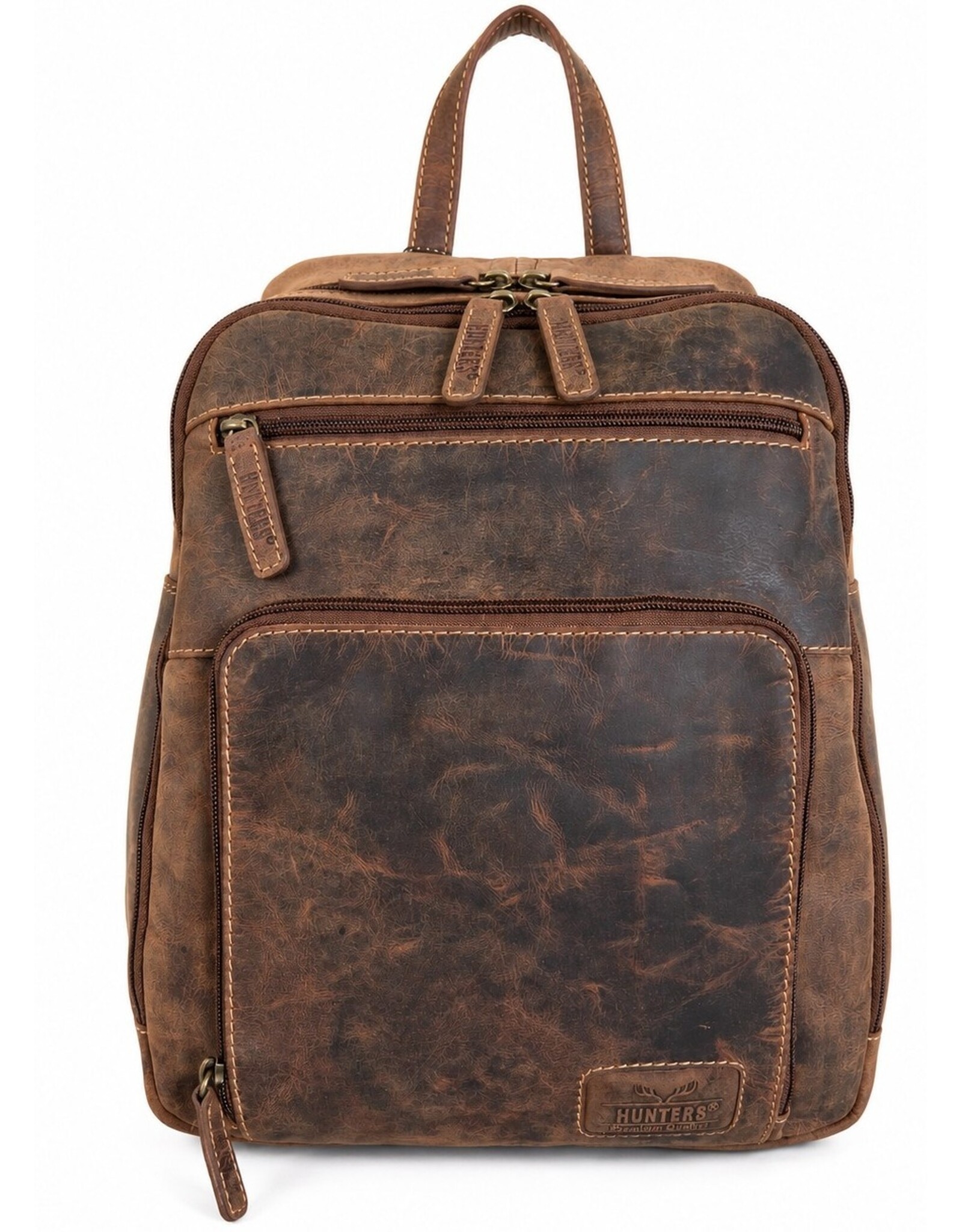 Hunters Leren rugzakken Leren shoppers - Hunters Rugzak Buffelleer bruin