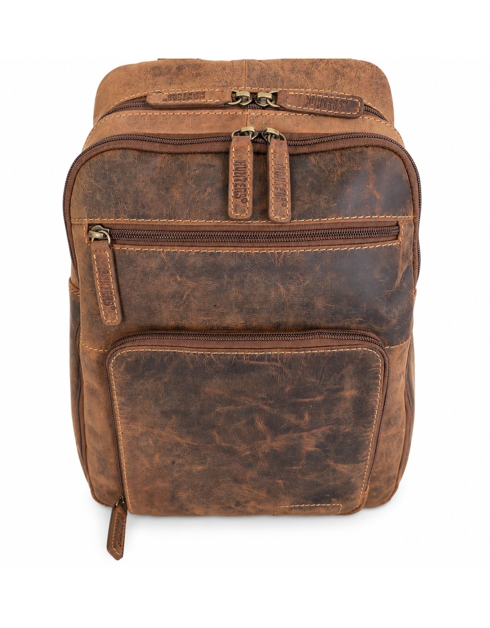 Hunters Leren rugzakken Leren shoppers - Hunters Rugzak Buffelleer bruin