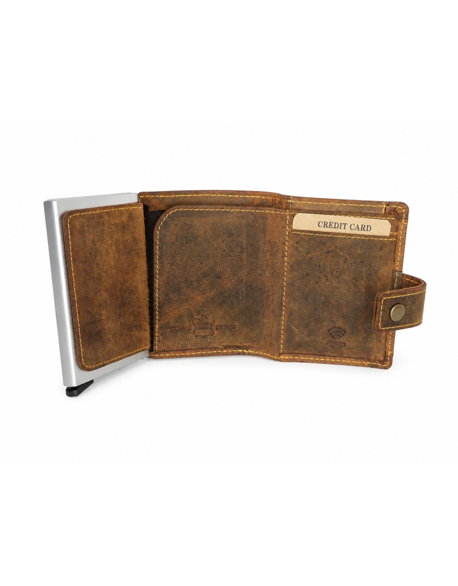 Hunters Leather Wallets - Hunters Safety Wallet for 8 cards