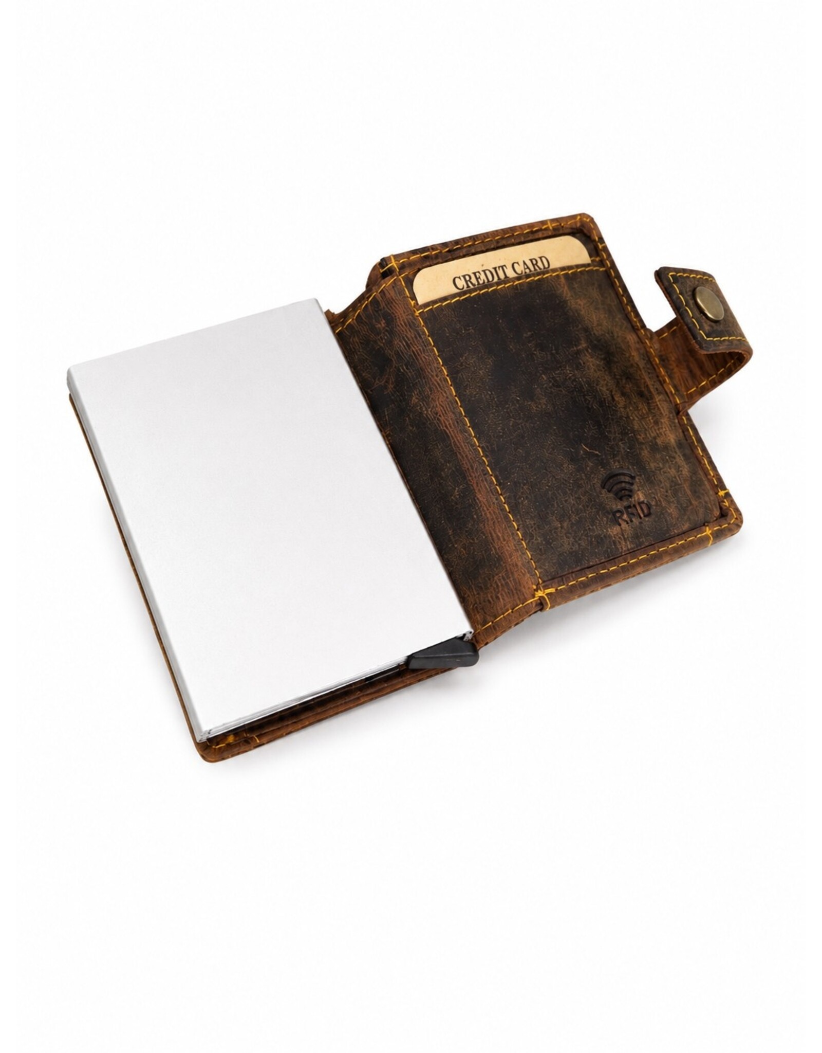 Hunters Leren Portemonnees - Hunters Safety Wallet  voor 8 pasjes