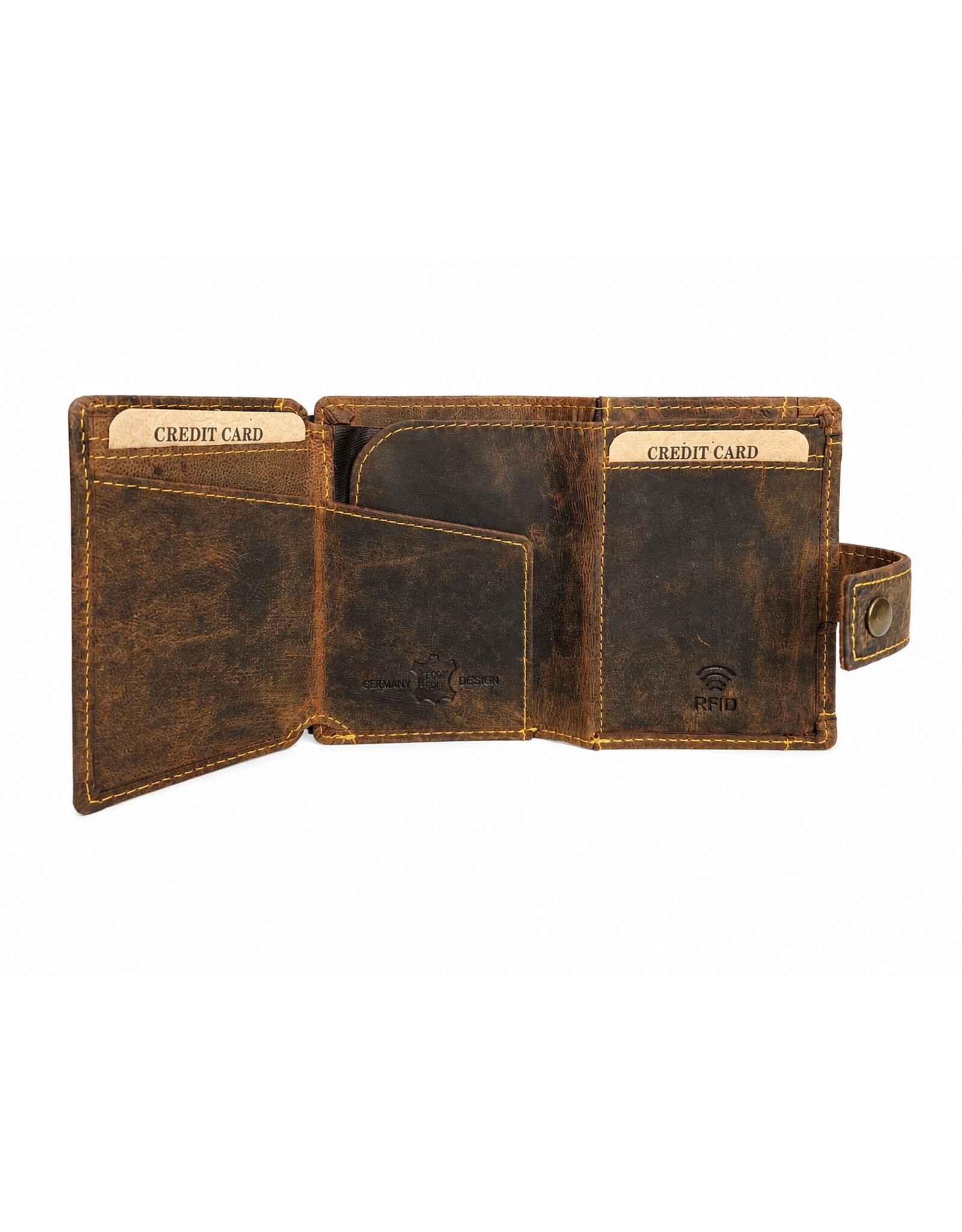 Hunters Leren Portemonnees - Hunters Safety Wallet  voor 8 pasjes