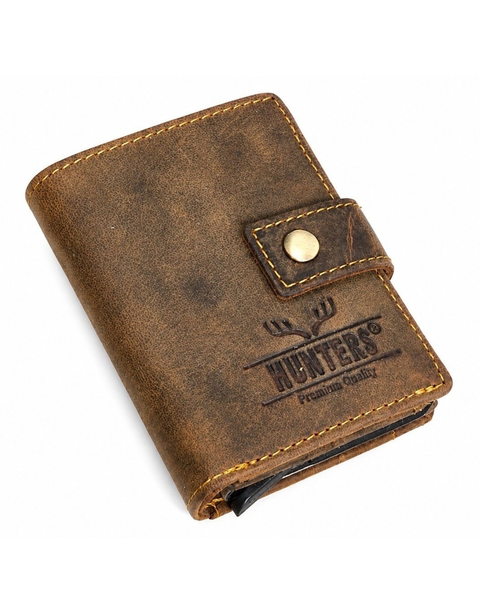 Hunters Leren Portemonnees - Hunters Safety Wallet  voor 8 pasjes