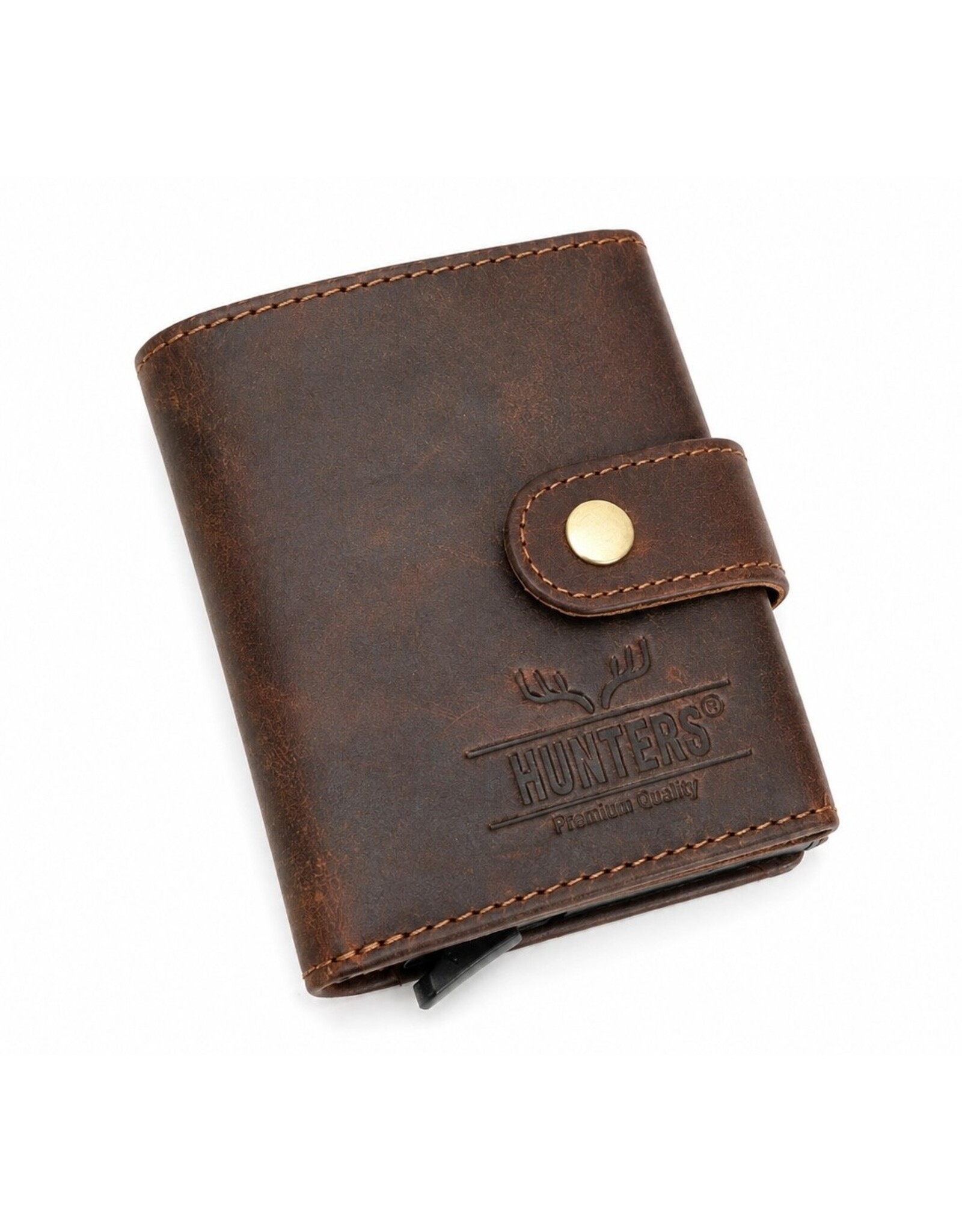 Hunters Leather Wallets - Hunters Safety Wallet for 8 cards in a gift box