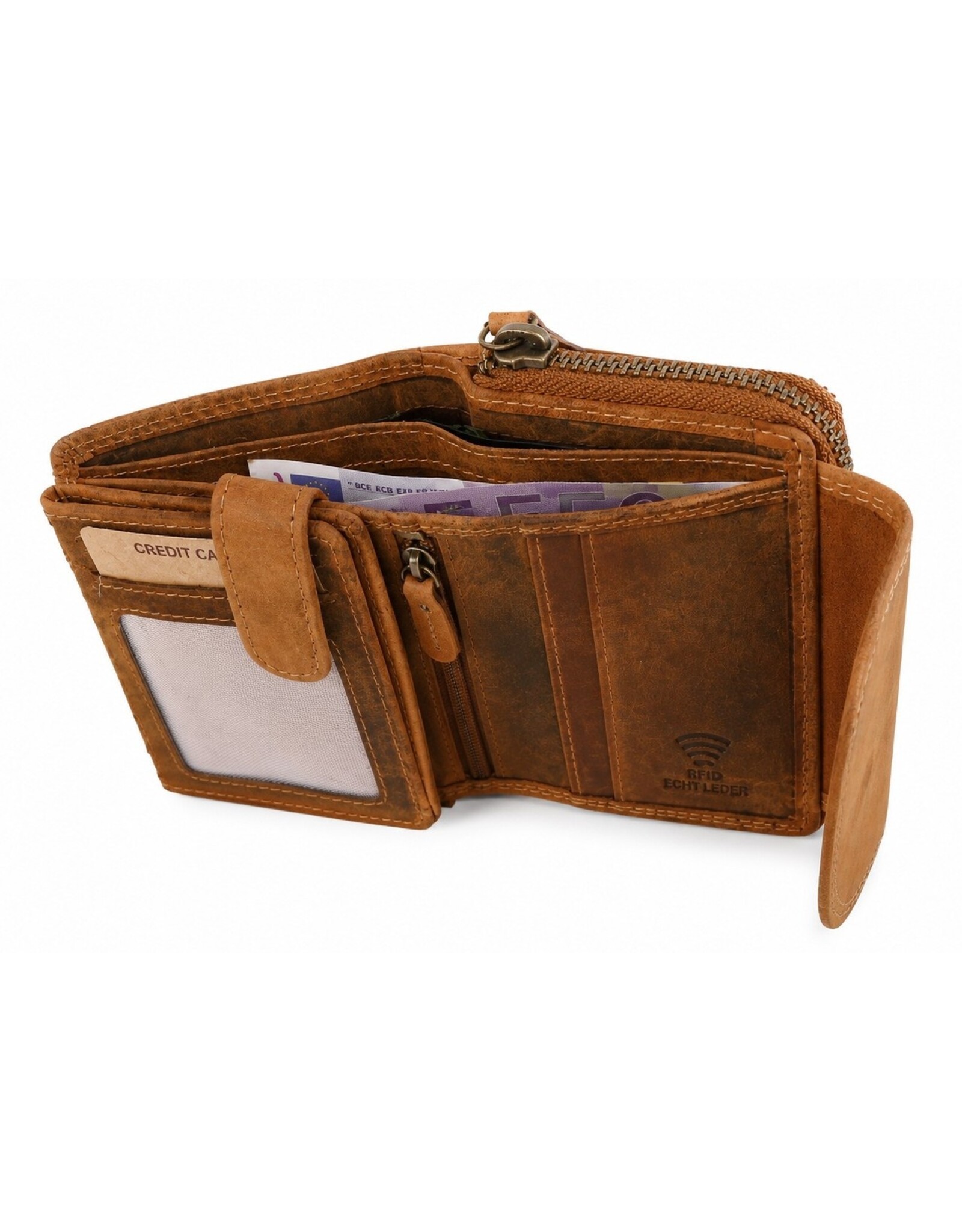 HillBurry Leather Wallets - HillBurry Leather Wallet with Semi-Circular Flap
