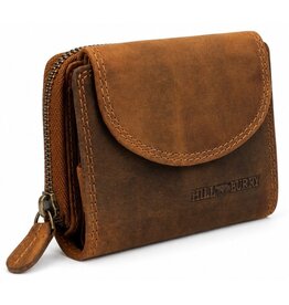 HillBurry HillBurry Leather Wallet with Semi-Circular Flap