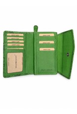 HillBurry Leather wallets - HillBurry Leather Wallet with Embossed Leaves green