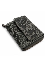 HillBurry Leather Wallets - Hillburry Leather mini wallet with embossed flowers