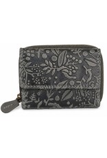 HillBurry Leather Wallets - Hillburry Leather mini wallet with embossed flowers