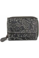 HillBurry Leather Wallets - Hillburry Leather mini wallet with embossed flowers