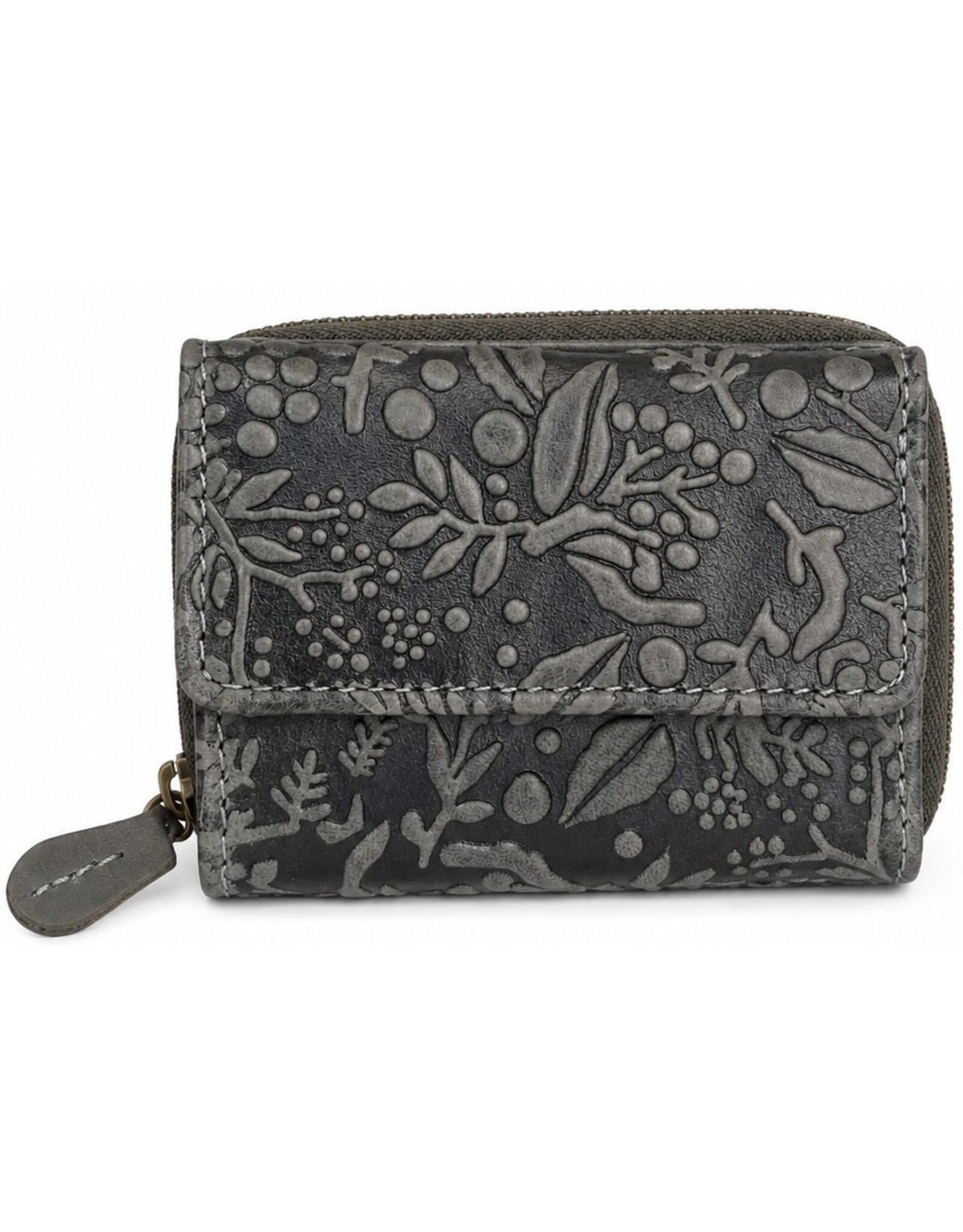 HillBurry Leather Wallets - Hillburry Leather mini wallet with embossed flowers