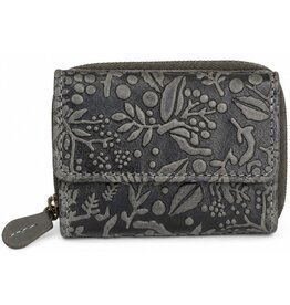 HillBurry Hillburry Leather mini wallet with embossed flowers