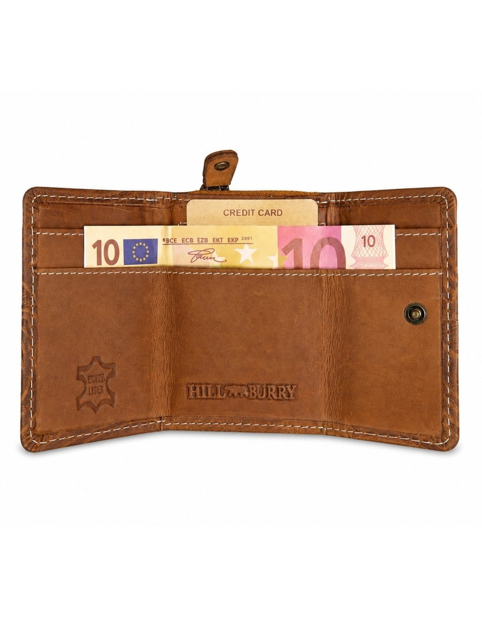 HillBurry Leather Wallets - Hillburry Leather mini wallet with embossed flowers