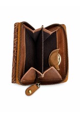 HillBurry Leather Wallets - Hillburry Leather mini wallet with embossed flowers