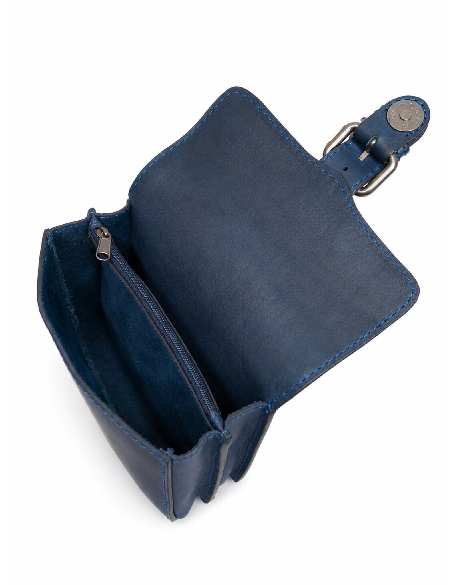HillBurry Leren tassen - HillBurry Leren Riemtasje met gesp blauw