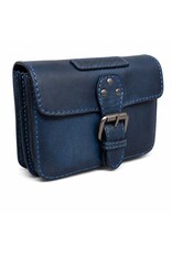HillBurry Leather bags - HillBurry Leather Belt bag with buckle blue