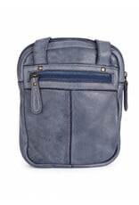 HillBurry Leather shoulderbags Leather crossbody bags - Hillburry Crossbody Washed Leather Kangaroo Blue