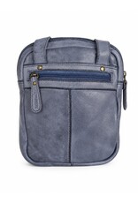 HillBurry Leren schoudertassen Leren crossbody tassen - Hillburry Crossbody Gewassen Leer Kangaroo Blue