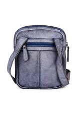 HillBurry Leather shoulderbags Leather crossbody bags - Hillburry Crossbody Washed Leather Kangaroo Blue