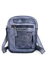 HillBurry Leren schoudertassen Leren crossbody tassen - Hillburry Crossbody Gewassen Leer Kangaroo Blue