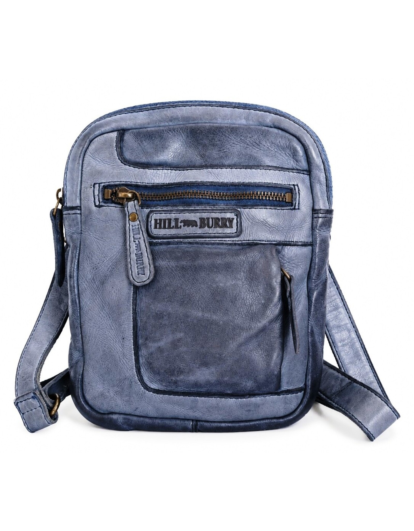 HillBurry Leather shoulderbags Leather crossbody bags - Hillburry Crossbody Washed Leather Kangaroo Blue