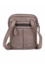 HillBurry Leather shoulderbags Leather crossbody bags - Hillburry Crossbody Washed Leather Grey