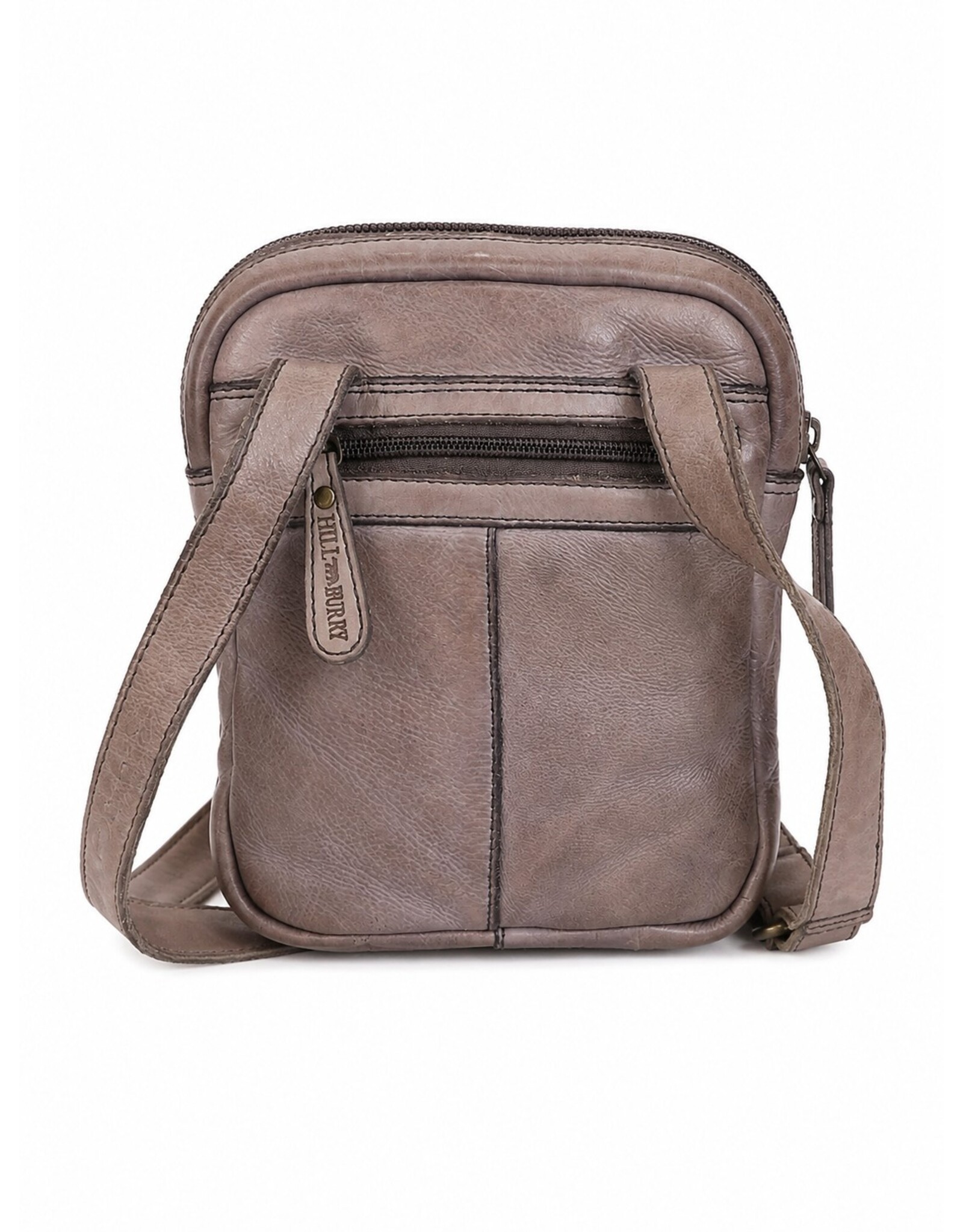 HillBurry Leren schoudertassen Leren crossbody tassen - Hillburry Crossbody Gewassen Leer Grijs
