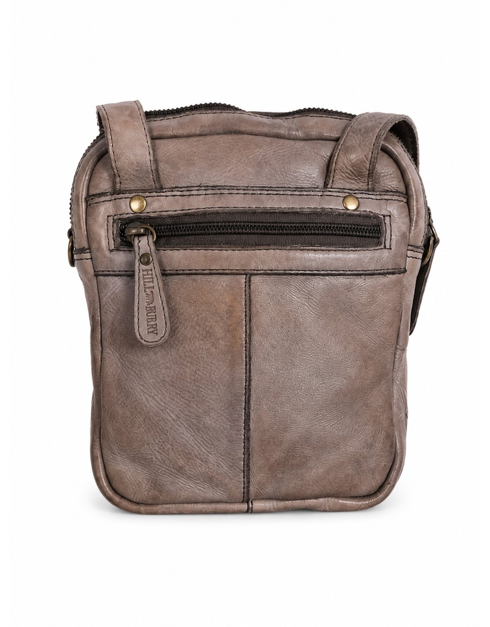 HillBurry Leren schoudertassen Leren crossbody tassen - Hillburry Crossbody Gewassen Leer Grijs