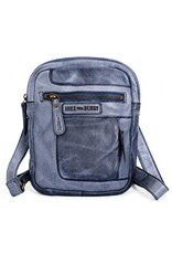 HillBurry Leather shoulderbags Leather crossbody bags - Hillburry Crossbody Washed Leather Kangaroo Blue