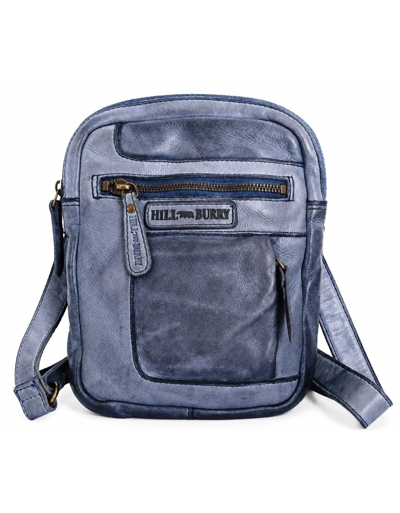 HillBurry Leather shoulderbags Leather crossbody bags - Hillburry Crossbody Washed Leather Kangaroo Blue