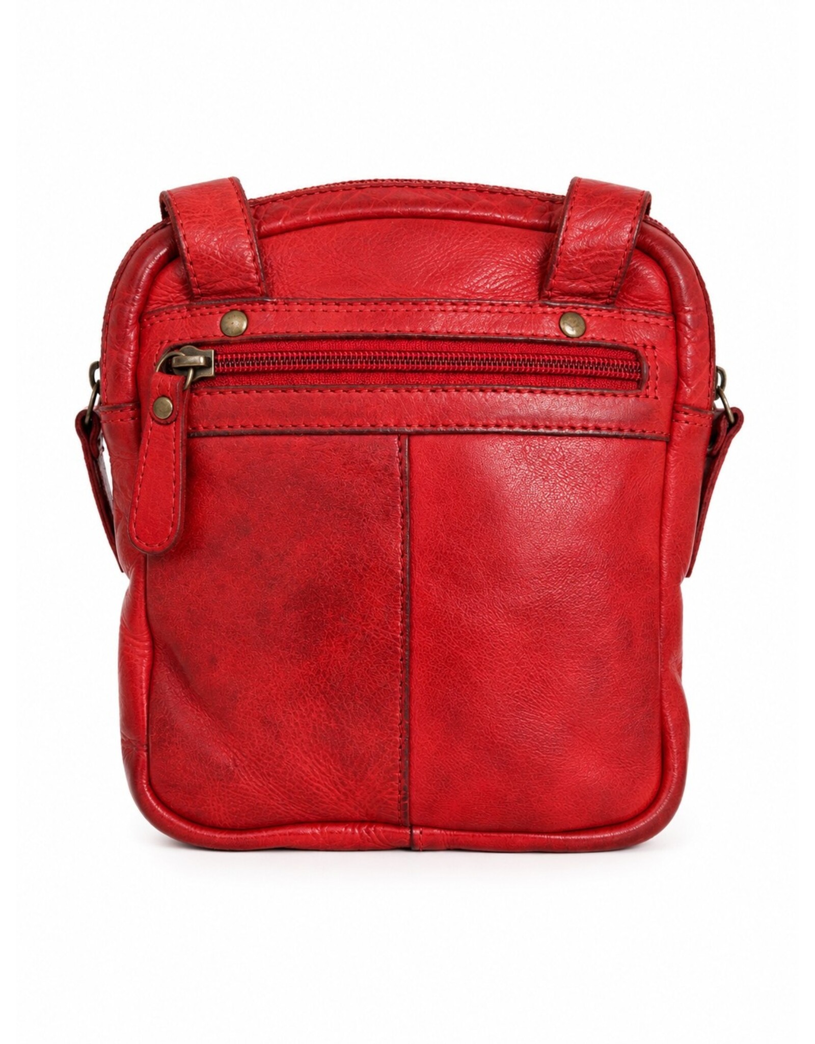 HillBurry Leather shoulderbags Leather crossbody bags - Hillburry Crossbody Washed Leather Red