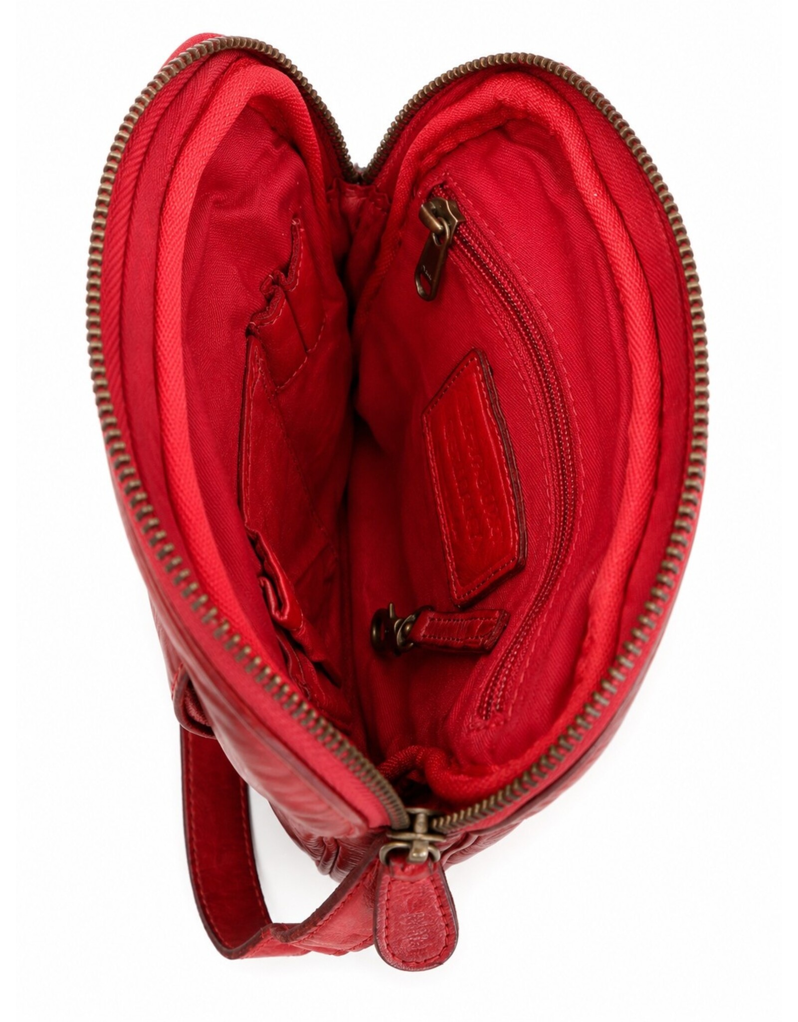 HillBurry Leather shoulderbags Leather crossbody bags - Hillburry Crossbody Washed Leather Red