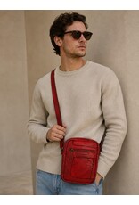 HillBurry Leather shoulderbags Leather crossbody bags - Hillburry Crossbody Washed Leather Red