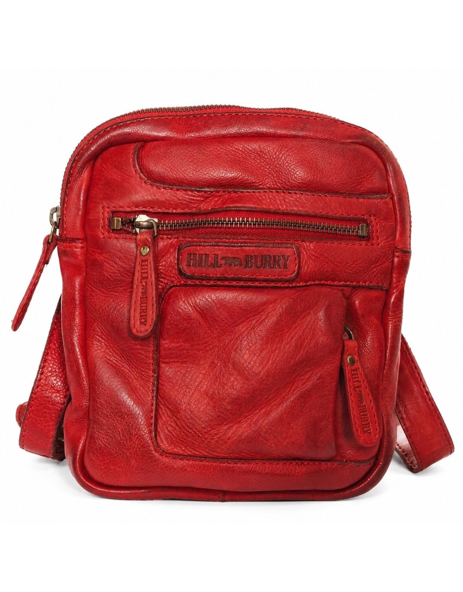 HillBurry Leather shoulderbags Leather crossbody bags - Hillburry Crossbody Washed Leather Red