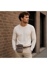 Hillburry Leather shoulderbags Leather crossbody bags - Hillburry Leather Shoulder Bag with Zip Pockets Grey