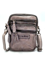 Hillburry Leather shoulderbags Leather crossbody bags - Hillburry Leather Shoulder Bag with Zip Pockets Grey