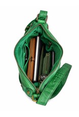 HillBurry Leren tassen - HillBurry Schoudertas Gewassen Leer Groen