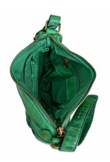HillBurry Leren tassen - HillBurry Schoudertas Gewassen Leer Groen