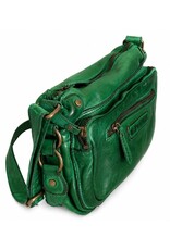 HillBurry Leren tassen - HillBurry Schoudertas Gewassen Leer Groen