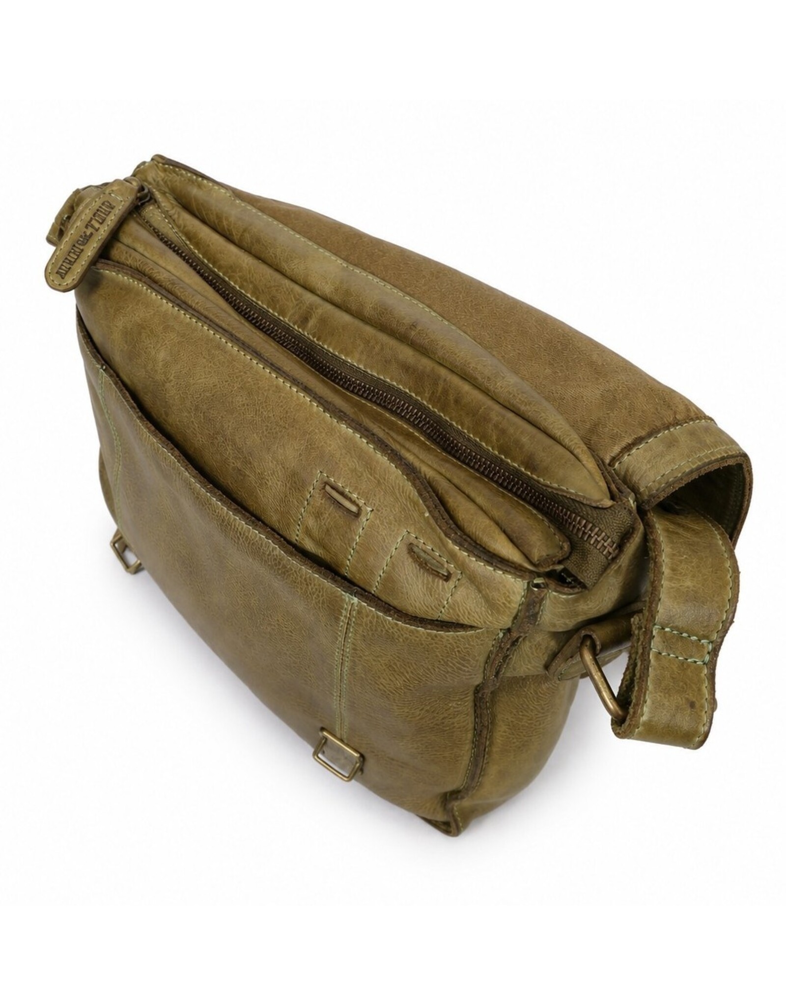 HillBurry Leather Shoulder bags  Leather crossbody bags - HillBurry Leather School bag Washed Leather (green)